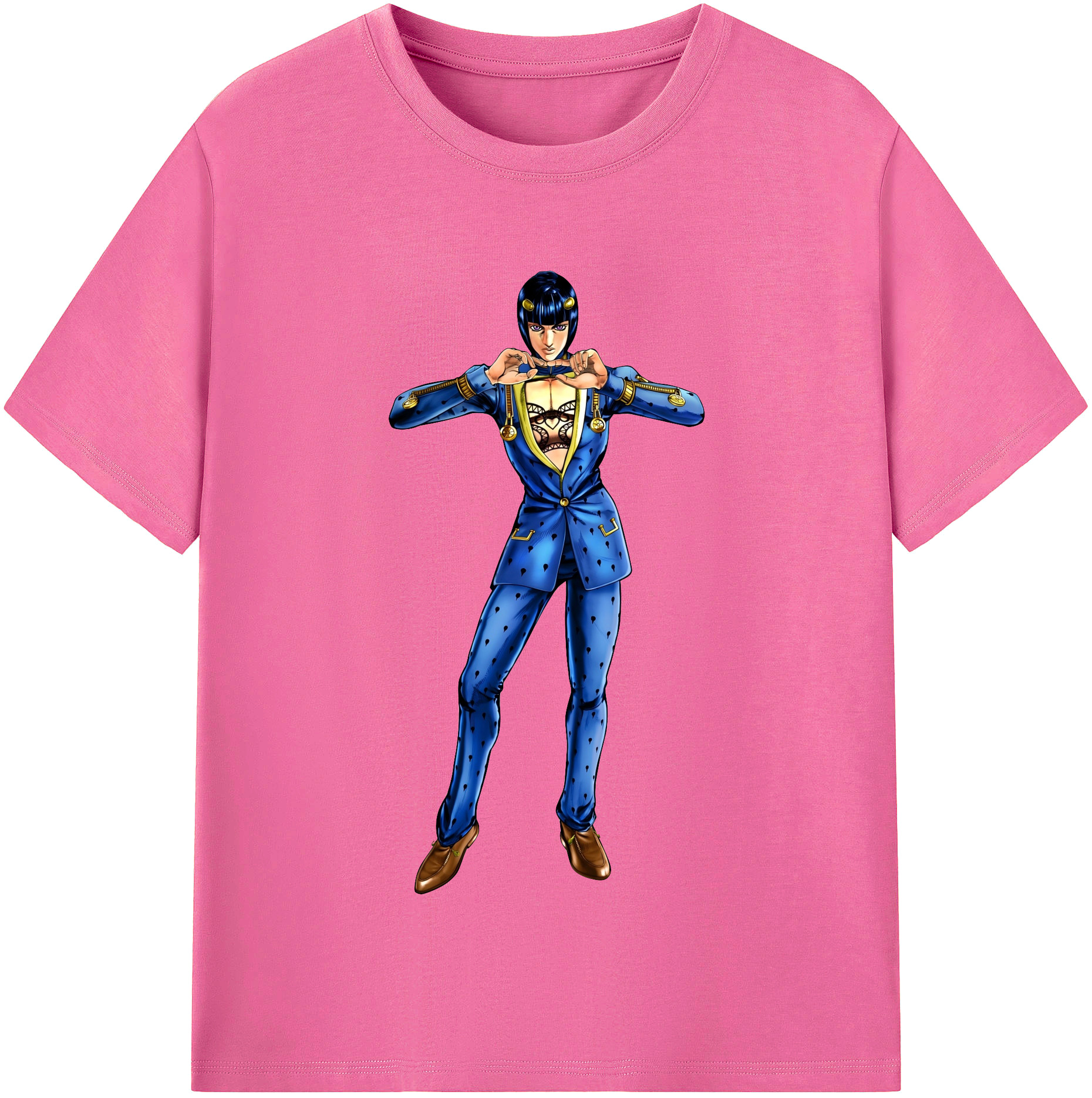 （画像用） ジョジョの奇妙な冒険 ブローノ?ブチャラティ JoJo's Bizarre Adventure Bruno Bucciarati レディースカジュアルプリントTシャツ（綿100％）
